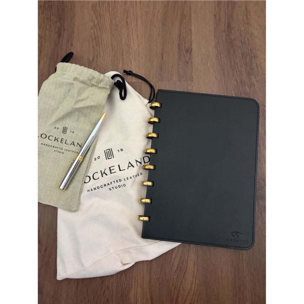 Lockeland Leather Infinity Lined Notebook & Pen Set Genuine Leather Collectors